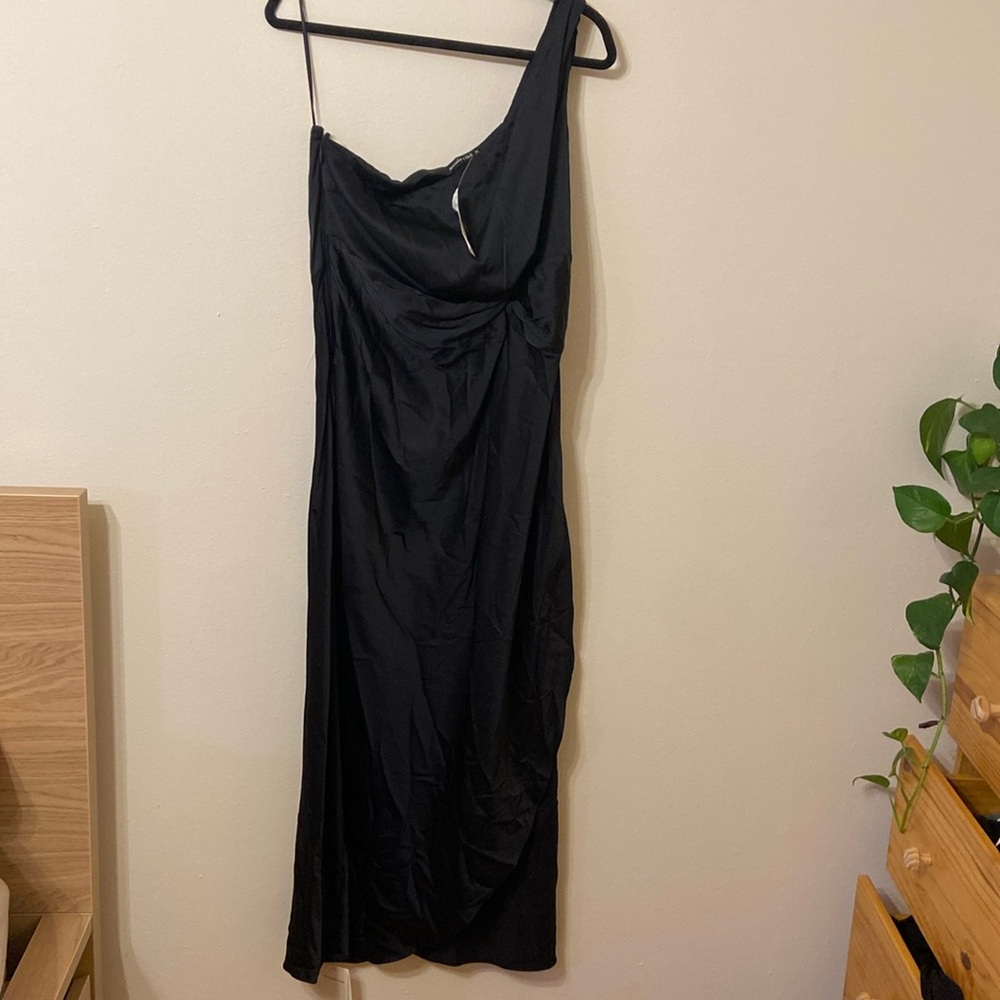 Abercrombie satin black dress XL Tall